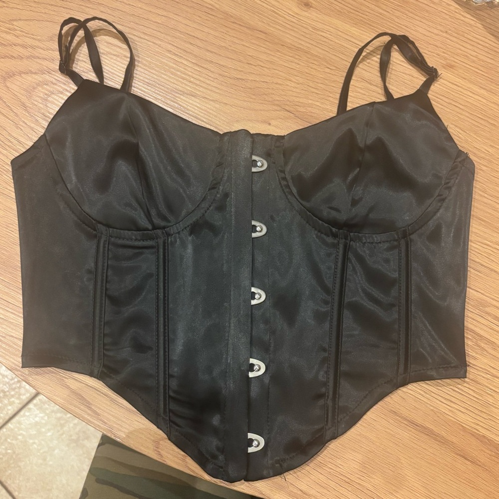 Black Satin Camisole Top